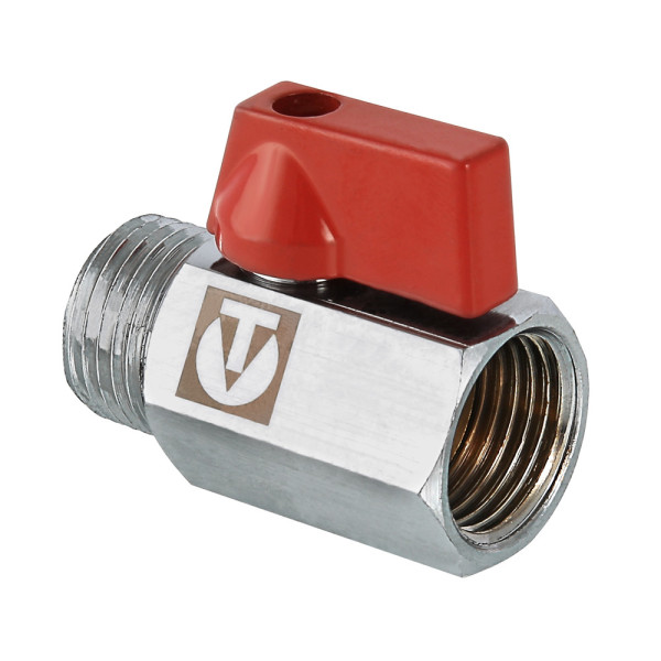 Кран 1/2" ВН шаровый Valtec MINI (красная ручка) VT.331.N.04