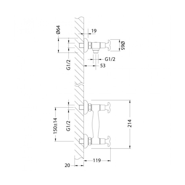 Смеситель для душа Lemark Flora (LM0103C)