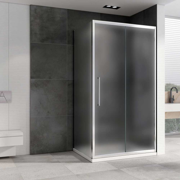 Душевой уголок Abber Schwarzer Diamant 100x140 стекло матовое, профиль профиль хром (AG30140MH-S100M)