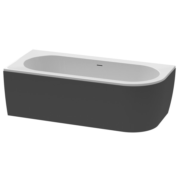 Ванна акриловая Cezares Slim 179x79x60 левосторонняя черный матовый (SLIM CORNER-180-80-60-L-NERO-SET)
