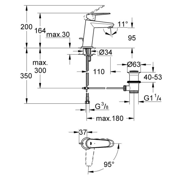 Смеситель для раковины Grohe Eurodisc Cosmopolitan (2338920E)