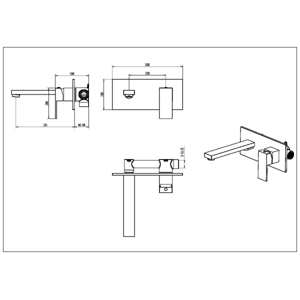 Смеситель для раковины Boheme Qubic никель (475-NB)