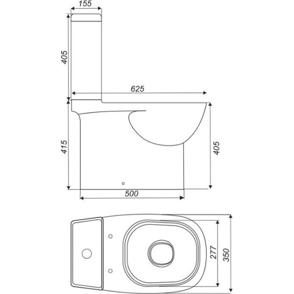 Унитаз-компакт Sanita LUXE Quadro Slim 625xx350x820 сиденье дюропласт с soft close (QDRSLCC01151022)