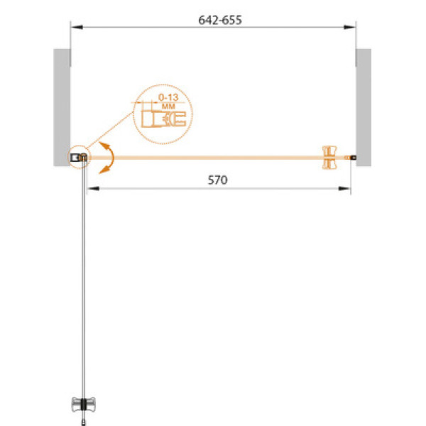 Душевая дверь Cezares Eco 65x190 стекло прозрачное (ECO-B-1-65-C-Cr)