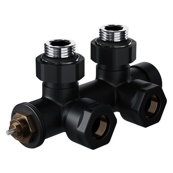 Узел термостатический угловой 1/2"х15 мм Royal Thermo Design Pro М30х1,5 (Черный) (RANPU11215BL) Узел термостатический угловой 1/2"х15 мм Royal Thermo Design Pro М30х1,5 (Черный) (RANPU11215BL)