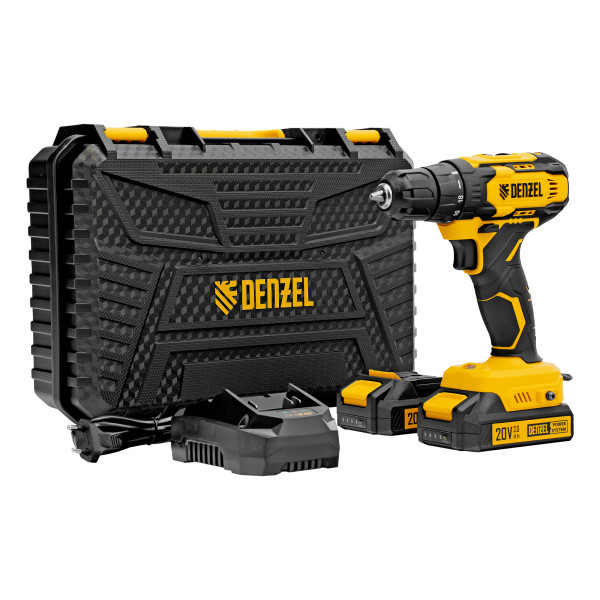 Дрель-шуруповерт аккумуляторная Denzel CDQ-20, Li-Ion, 20 В (26118)