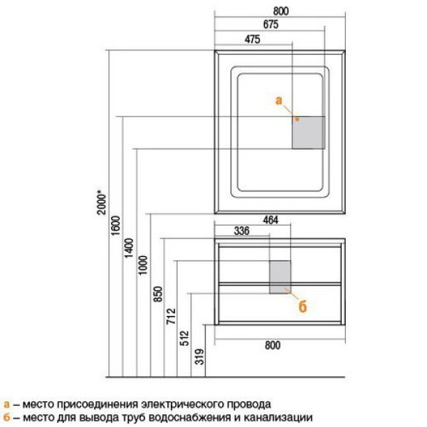 Тумба подвесная Акватон Римини 80 белый глянец (1A226701RN010)