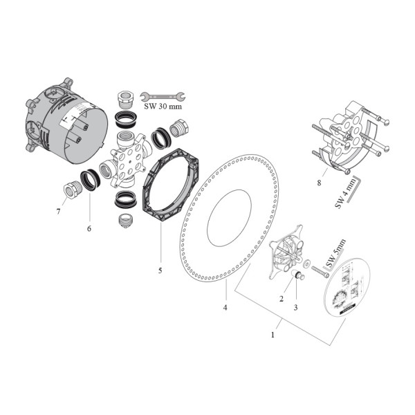 Скрытая часть смесителя Hansgrohe iBox Universal (1800180) Скрытая часть смесителя Hansgrohe iBox Universal (1800180)