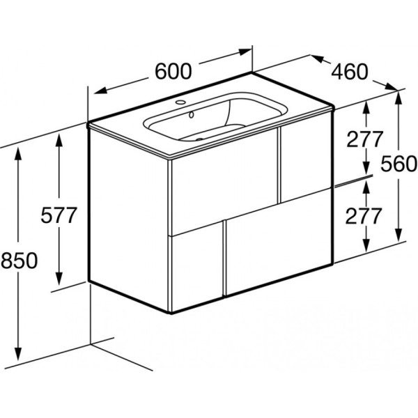 Тумба подвесная Roca Luna 586x450x560 синий (Z.RU93.0.776.6)