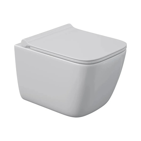 Комплект инсталляция с унитазом Berges Atom кнопка черная SoftTouch, унитаз Quattro S Rimless 49 см, сиденье с soft-close (043365)