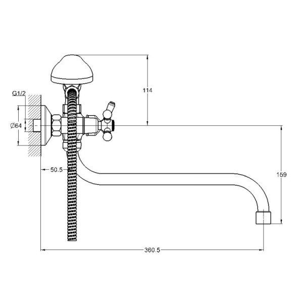 Смеситель для ванны и душа G.lauf хром (QFR7-A827)