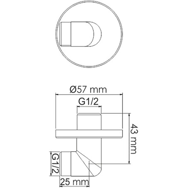 Подключение для шланга WasserKRAFT хром (A134)