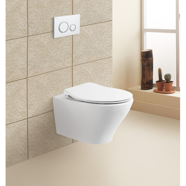 Унитаз подвесной BelBagno Acqua безободковый (BB340CHR/BB2020SC)