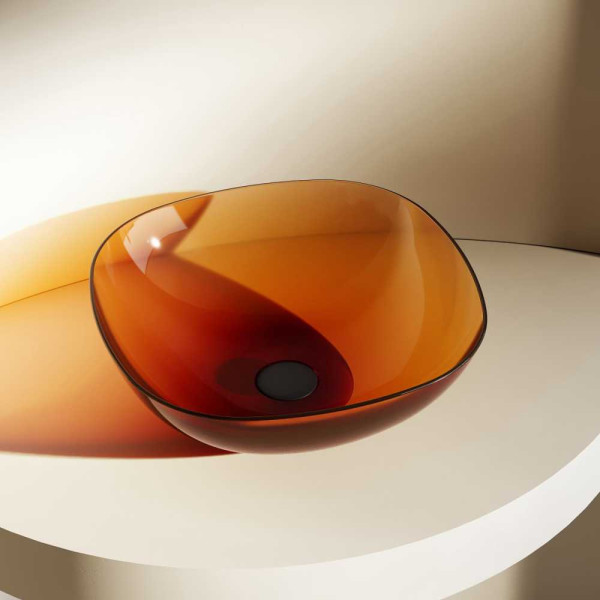 Раковина накладная ABBER Kristall 43x43 коричневая (AT2806Opal)