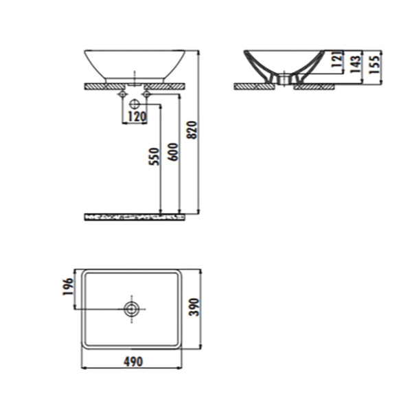 Раковина мебельная Creavit Trend 49x39 черный (TP140-00SI00E-0000)