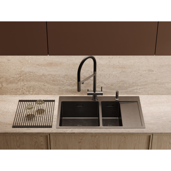 Дозатор для мойки Omoikiri OM-02-GM вороненая сталь (4995006) Дозатор для мойки Omoikiri OM-02-GM вороненая сталь (4995006)