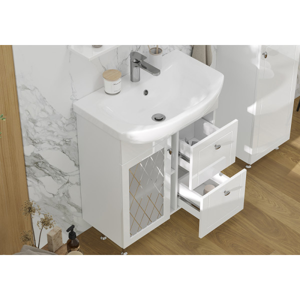 Тумба напольная Volna Milena 660x800 белая (tnMILENA70.1D.2Y-01) Тумба напольная Volna Milena 660x800 белая (tnMILENA70.1D.2Y-01)