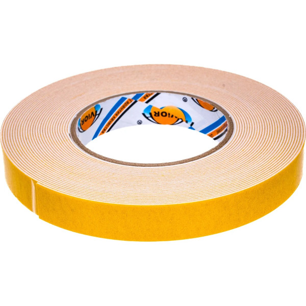 Лента клейкая двусторонняя на вспененной основе для крепления зеркал Aviora 19 мм х 10 м (белая) (302-063)