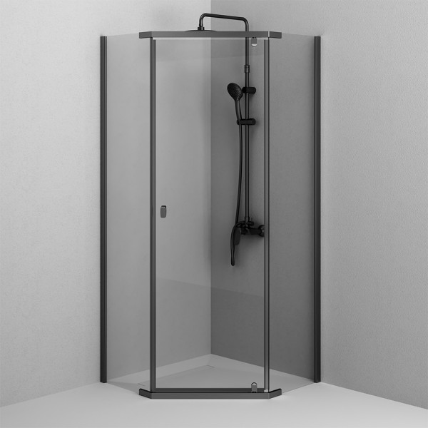 Душевой уголок AM.PM Sunny 88x88x195 стекло прозрачное, профиль черный матовый (W87G-405-9090-BT)