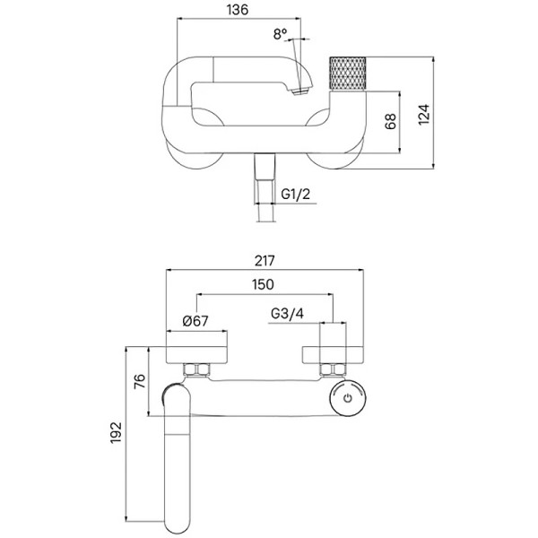 Смеситель для ванны и душа Iddis Twist черный (TWIBLBTi02WA)
