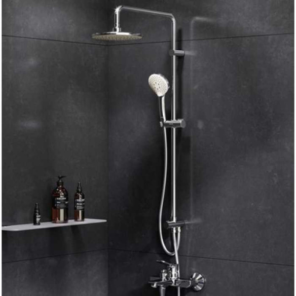 Система душевая X-Joy (смеситель, верхний душ d 220 мм, ручн.душ 110 мм, 3 ф-ции, душевой шланг) Система душевая X-Joy (смеситель, верхний душ d 220 мм, ручн.душ 110 мм, 3 ф-ции, душевой шланг)