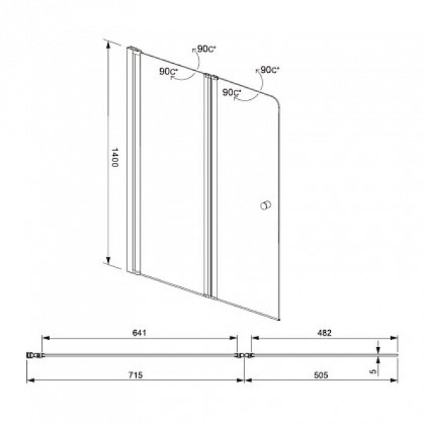 Душевая шторка на ванну Aquanet Alfa 4 NF6222-pivot 122х140 стекло прозрачное Душевая шторка на ванну Aquanet Alfa 4 NF6222-pivot 122х140 стекло прозрачное