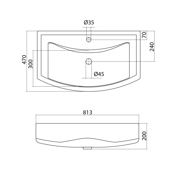 Раковина встраиваемая Santek Балтика 80 (1WH501524)