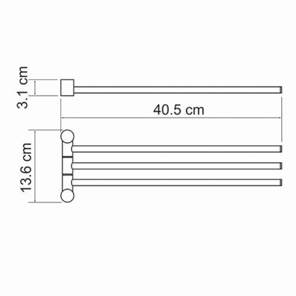 Полотенцедержатель тройной WasserKraft хром (K-1033)