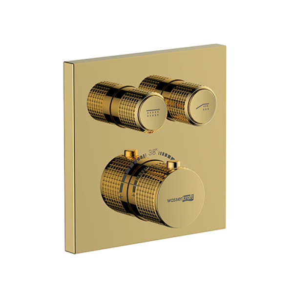 Смеситель для ванны и душа WasserKRAFT с термостатом золото глянцевое (7148 Thermo) Смеситель для ванны и душа WasserKRAFT с термостатом золото глянцевое (7148 Thermo)