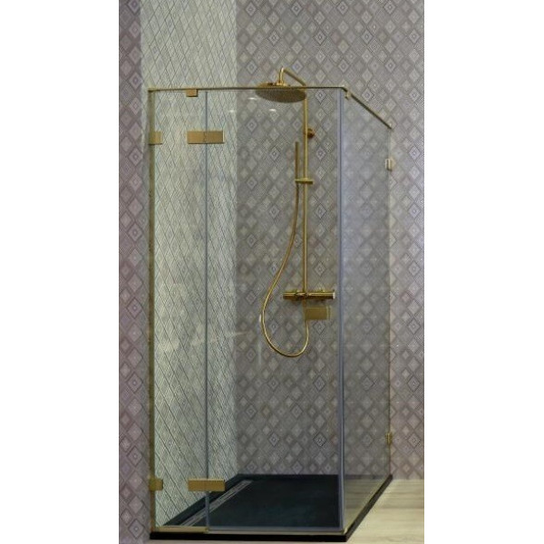 Душевой уголок Cezares Bellagio 140x100x196,8 стекло прозрачное, профиль брашированное золото (BELLAGIO-AH-1-140/100-C-BORO) Душевой уголок Cezares Bellagio 140x100x196,8 стекло прозрачное, профиль брашированное золото (BELLAGIO-AH-1-140/100-C-BORO)
