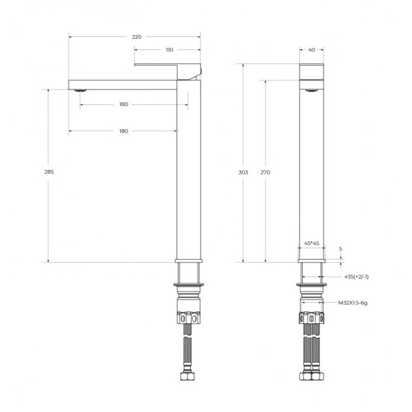 Смеситель для раковины Cezares Slider хром глянцевый (SLIDER-LC-01-W0)
