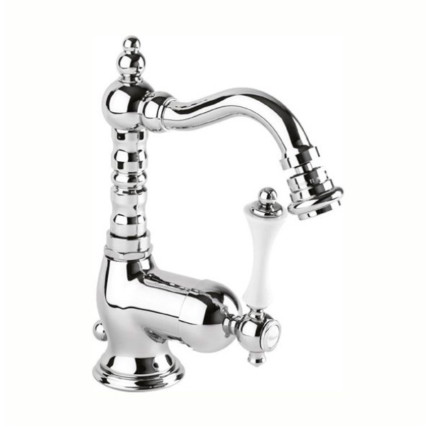 Смеситель для раковины Cezares Margot хром, ручка рычаг - белая (MARGOT-BSM2-01-Bi) Смеситель для раковины Cezares Margot хром, ручка рычаг - белая (MARGOT-BSM2-01-Bi)