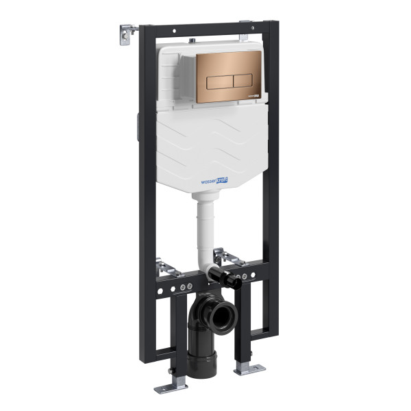 Инсталляция для унитаза WasserKRAFT Vils с клавишей смыва золото розовое (56TLT.010.ME.RG03)