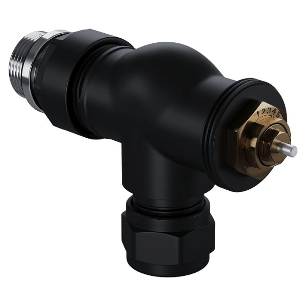 Комплект термостатический осевой 1/2"х15 мм Royal Thermo Design Pro М30х1,5 (Черный) (RATVXO11215BL)