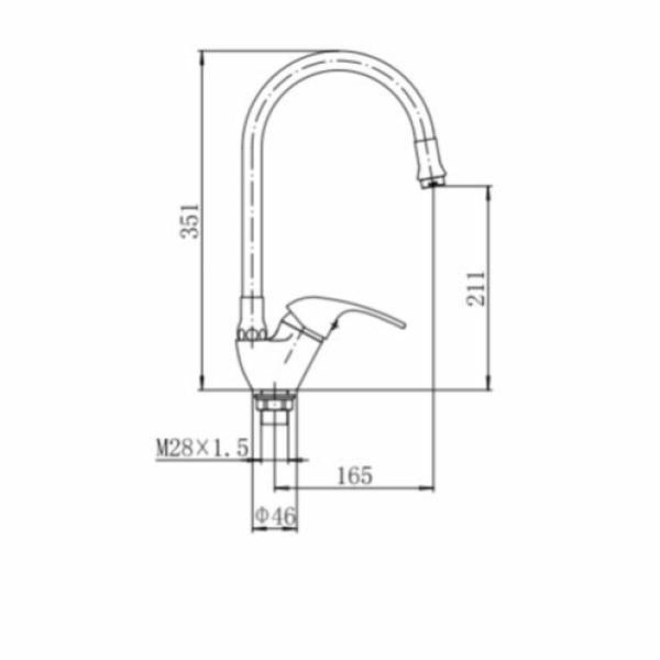 Смеситель для кухни Fashun с гибким изливом хром (A4403+A7250)