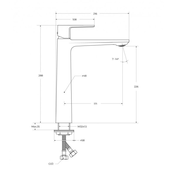 Смеситель для раковины Cezares LUX хром глянцевый (LUX-LC-01-W0)