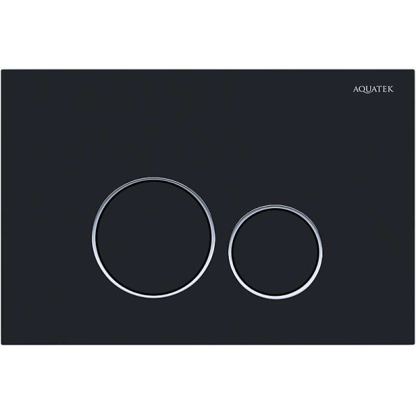 Клавиша смывная Aquatek черная матовая ободок хром (KDI0000020)