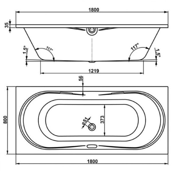 Ванна акриловая VagnerPlast Briana 180 180х80х43 (VPBA180BRI2X-04)