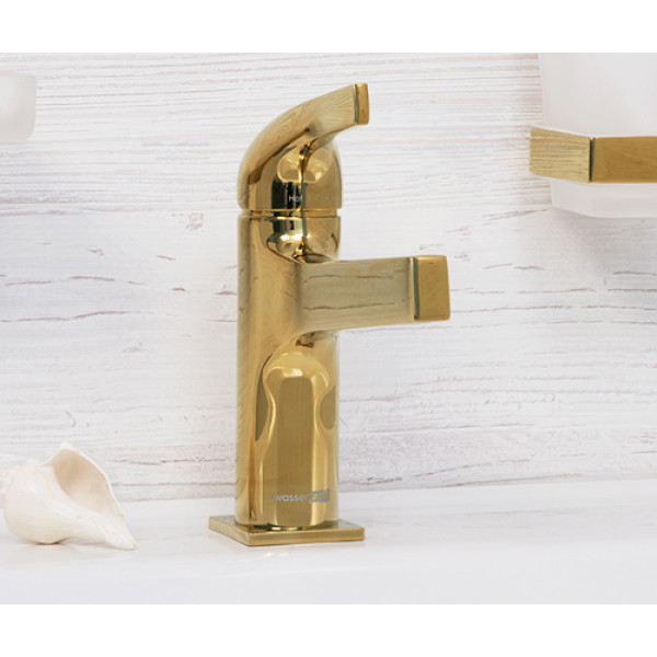 Смеситель для раковины WasserKRAFT Sauer золотой глянцевый (7103) Смеситель для раковины WasserKRAFT Sauer золотой глянцевый (7103)