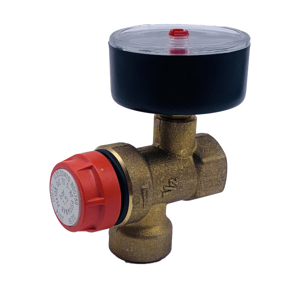 Клапан предохранительный с манометром RBM 1/2"ВВ 1,5 бар (353.04.10) Клапан предохранительный с манометром RBM 1/2"ВВ 1,5 бар (353.04.10)