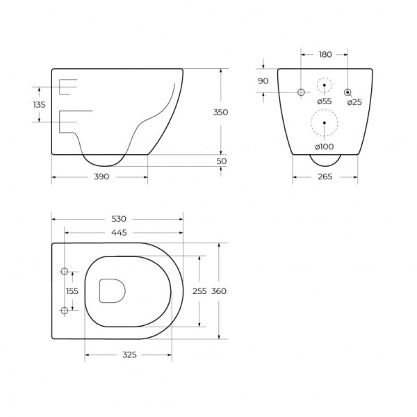 Унитаз подвесной Cezares Stream безободковый со смывом "Торнадо" с сиденьем дюропласт soft close (CZR-2426-TH-TOR/SC) Унитаз подвесной Cezares Stream безободковый со смывом "Торнадо" с сиденьем дюропласт soft close (CZR-2426-TH-TOR/SC)