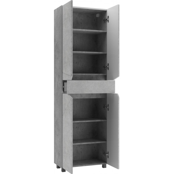 Пенал напольный Vector 60 светлый бетон с одним ящиком Домино (DV6611P)