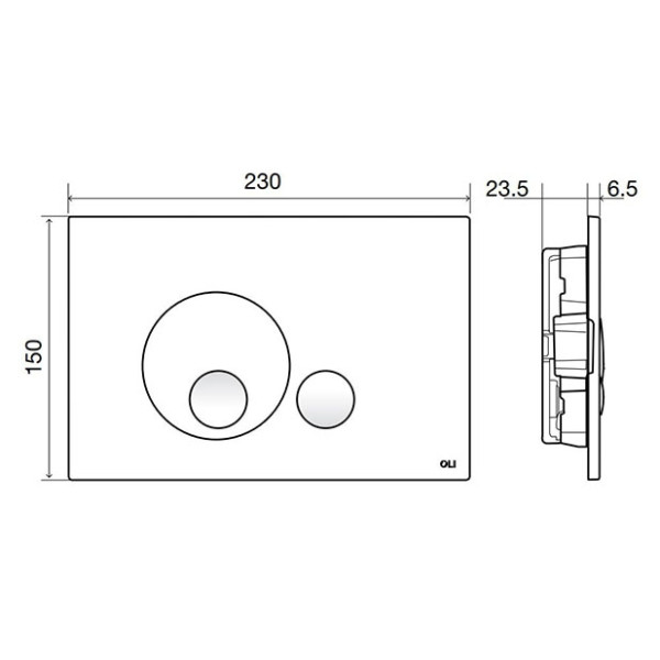 Клавиша смывная Oli Globe хром матовый (152951)