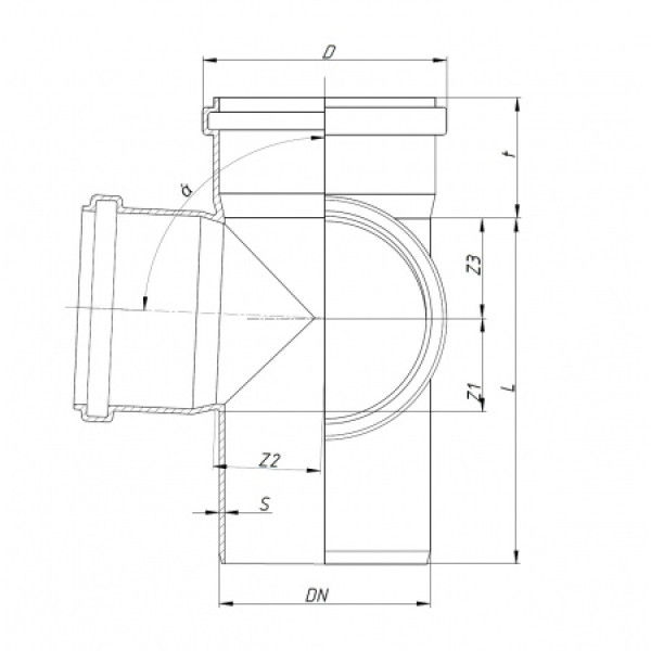 Крестовина SKED 110х110х110х87 двухплоскостная Ostendorf Skolan Safe PP-MD (335910)