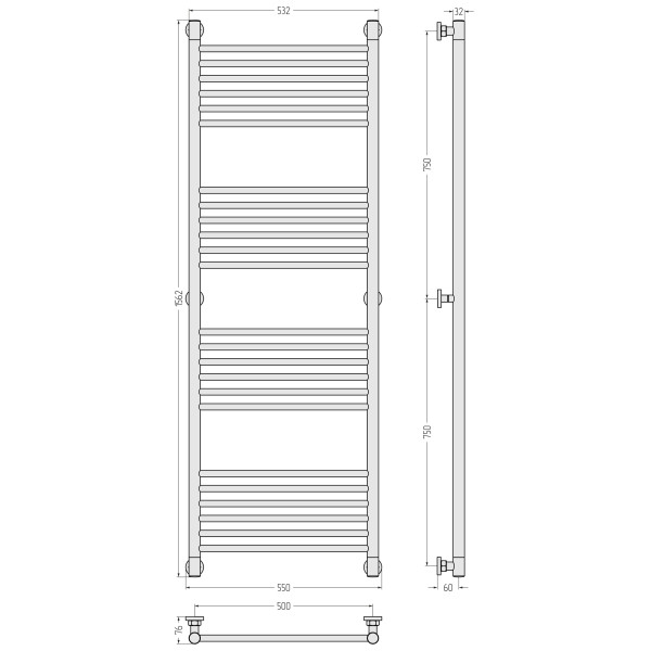Полотенцесушитель водяной Сунержа Богема + 1500x500 матовый черный (31-0220-1550) Полотенцесушитель водяной Сунержа Богема + 1500x500 матовый черный (31-0220-1550)