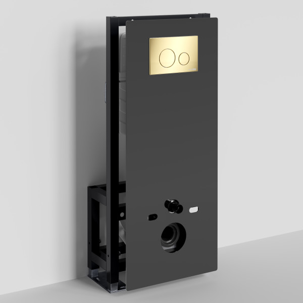 Инсталляция для унитаза WasserKRAFT Glan с клавишей смыва глянцевое золото (66TLT.010.ME.BL.PG02)