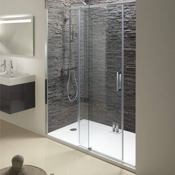 Душевая дверь Jacob Delafon Contra 140x195 стекло прозрачное, профиль хром (E22C140-GA)