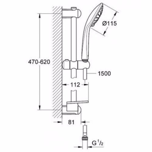 Гарнитур душевой Grohe Euphoria Eco (27242001)