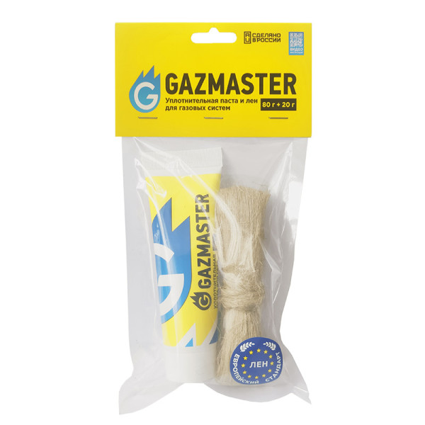Набор GAZMASTER с Европейским льном пакет 20 г + паста, тюбик 80 г Сантехмастергель (4630009041641) Набор GAZMASTER с Европейским льном пакет 20 г + паста, тюбик 80 г Сантехмастергель (4630009041641)