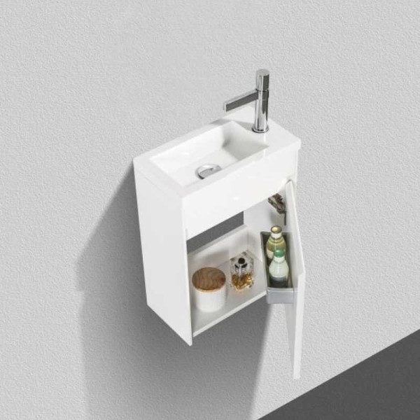 Тумба подвесная с дверкой BelBagno Pietra Mini 40-R Bianco Lucido (PIETRA MINI-400-1A-SO-BL-R)